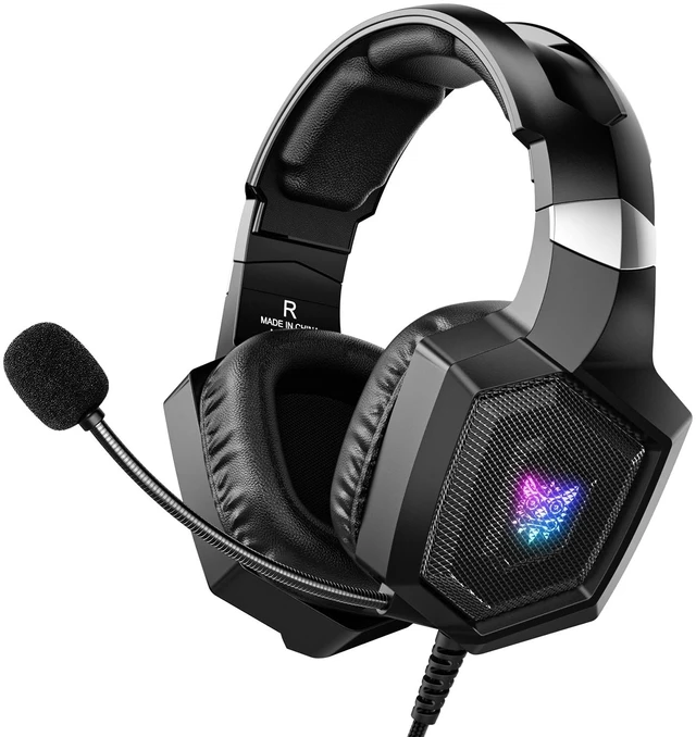 Alt view image 8 of 14 - Gaming Headset with Microphone, Gaming Headphones Compatible for PS4 PS5 Xbox PC with RGB Lights, PlayStation Headset with Noise Reduction 7.1 Surround Sound Over-Ear and Wired 3.5mm Jack (Black)