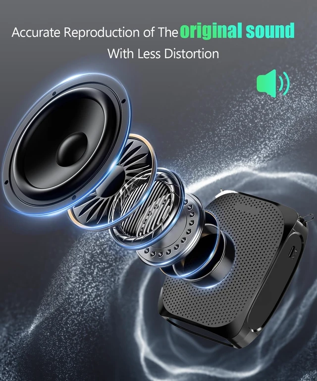 Alt view image 11 of 14 - Voice Amplifier for Teachers Portable Microphone and Speaker | Personal Wired Microphone Headset and Speaker, Mini Pa System for Tour Guides Coaches Classroom Yoga Fitness Instructors