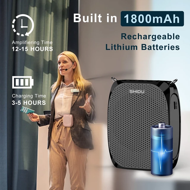 Alt view image 10 of 14 - Voice Amplifier for Teachers Portable Microphone and Speaker | Personal Wired Microphone Headset and Speaker, Mini Pa System for Tour Guides Coaches Classroom Yoga Fitness Instructors