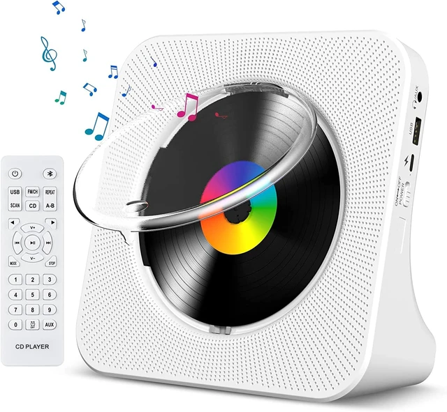 Alt view image 8 of 14 - CD Player Portable Bluetooth Desktop CD Players for Home | Portable CD Player with Bluetooth with Timer Built-in HiFi Speakers with LCD Screen Display Boombox FM Radio USB Type-C