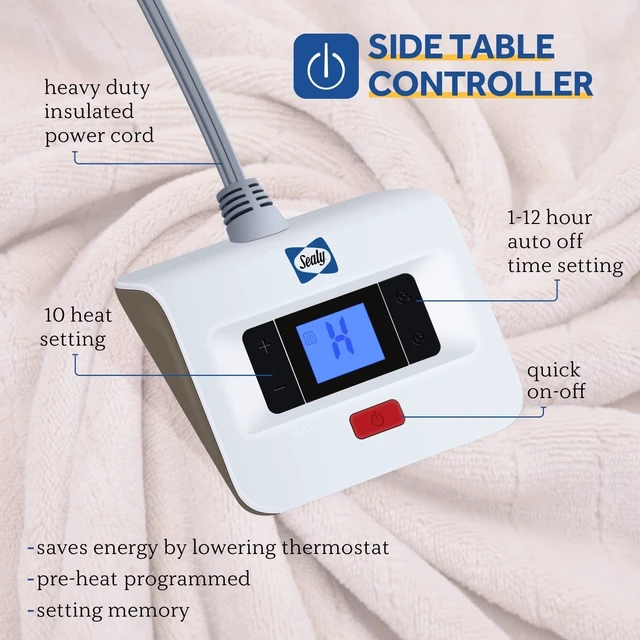 Alt view image 12 of 14 - Electric Blanket Twin Size Heated Blanket 62x84 Auto Shutoff, Beige | Heated Blanket Twin with 10 Heat Levels & 1-12H Auto Shutoff, Fast Heating & Overheat Protection, ETL, Flannel, Machine Wash