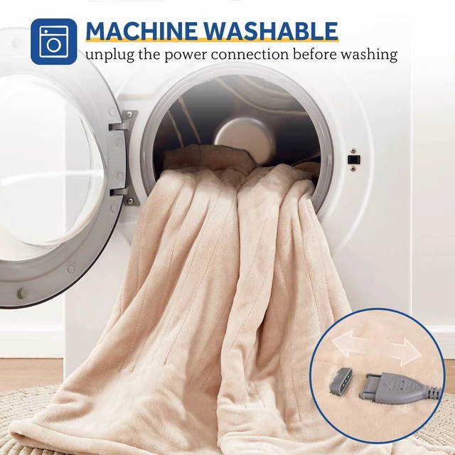 Alt view image 13 of 14 - Electric Blanket Twin Size Heated Blanket 62x84 Auto Shutoff, Beige | Heated Blanket Twin with 10 Heat Levels & 1-12H Auto Shutoff, Fast Heating & Overheat Protection, ETL, Flannel, Machine Wash