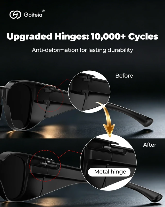 Alt view image 12 of 14 - Cataract Sunglasses, Light Sensitivity, CAT4 Dark Fit Over Glasses | Super Dark Large Wide Wrap Around Sunglasses For Post Laser Eye Surgery,Polarized UV400 Protection,Made Eyes Not Feel Sore