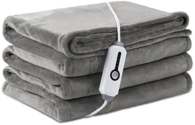Alt view image 8 of 14 - Electric Heated Blanket Full Size 72" x 84", Ultra Soft Flannel Heating Blanket with 4 Heat Settings, 10-Hour Auto Shutoff, ETL Listed Overheat Protection, Machine Washable, Light Grey