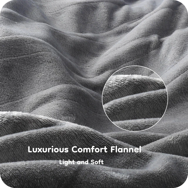 Alt view image 13 of 14 - Electric Heated Blanket Full Size 72" x 84", Ultra Soft Flannel Heating Blanket with 4 Heat Settings, 10-Hour Auto Shutoff, ETL Listed Overheat Protection, Machine Washable, Light Grey