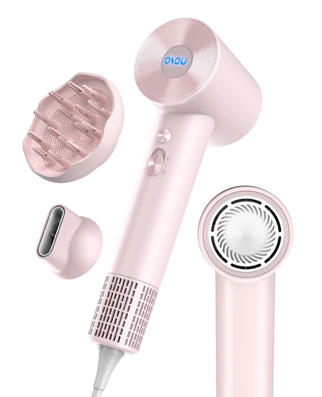 Alt view image 8 of 14 - Hair Dryer with Diffuser for Curly Hair, Negative Ionic Hairdryer, High-Speed Blow Dryer with 110, 000 RPM Brushless Motor, Fast Drying Lightweight Travel Hairdryer, Low Noise Quiet Hair Dryers