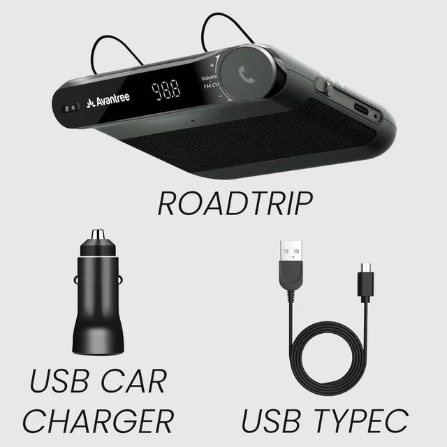 Alt view image 14 of 14 - Roadtrip - Car Bluetooth Speaker & Wireless FM Transmitter Kit | Streaming Cell Phone Audio to Car Speaker with Hands-Free 6W Speakers, Built-in Mic, and Long 22hr Playtime