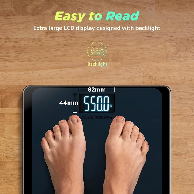 Alt view image 10 of 14 - 550lb Bathroom Digital Scale for Body Weight with Ultra-Wide Platform and Large LCD Display, Accurate High Precision Scale with Extra-High Capacity