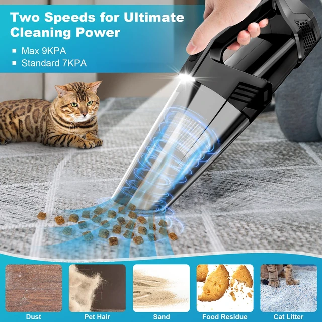 Alt view image 8 of 12 - Handheld Vacuum Cordless Portable Car Vacuum with LED Light, High Power Suction, 3 in 1, Lightweight Rechargeable Hand Vacuum, Hand Held Vacuum Cleaner for Car Home Office, Pet Hair, Black