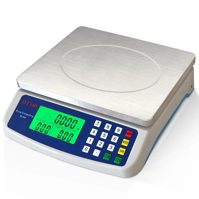 Alt view image 8 of 14 - Large Digital Kitchen Scale 40kg/88lb Stainless Steel Price Computing Scale Counting Scale Deli Scale with LCD Display for Baking Bread Cooking Meat Prep Parts and Coins Adapter Included