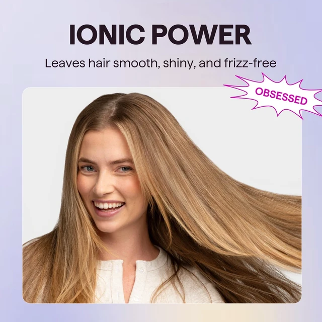 Alt view image 12 of 14 - Blown Away Ionic Hair Dryer with Diffuser for Curly Hair | 1875W Fast Drying, 3 Attachments for All Hair Types, Ceramic Healthy Shine, Lightweight & Quiet (Pink)