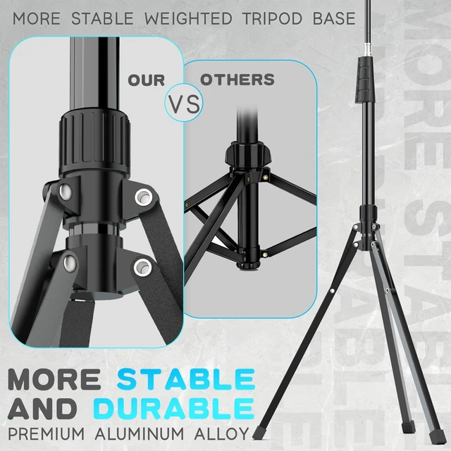 Alt view image 8 of 12 - 92 Cell Phone Tripod Stand with 16.5 Gooseneck and Remote, Overhead Tripod with Adjustable 360°Ball Head & Phone Holder for iPhone17 Pro Max/Pro/Plus/ /16/15/14/13, Android Cell Phone
