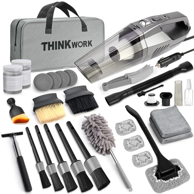 Alt view image 8 of 14 - Car Cleaning Kit with High Power Vacuum,31PCS Car Detailing Kit | Complete Corded Vacuum Kit, 10PCS Detailing Brushes, Storage Bag, Car Cleaning Supplies for Gift, Car Accessories for Women