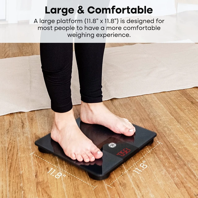 Alt view image 12 of 14 - Bathroom Scale for Body Weight 500lbs, Digital Weight Scales Heavy Duty | High Capacity Body Measuring Device, Accurate Weighing, Black, BMI