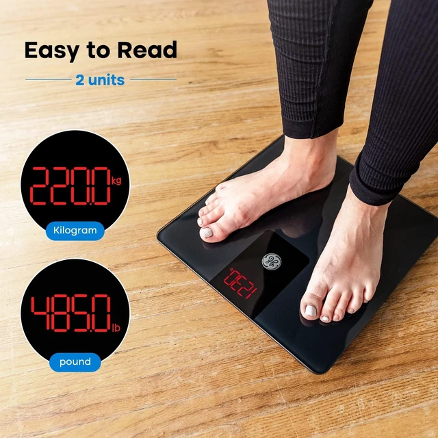 Alt view image 11 of 14 - Bathroom Scale for Body Weight 500lbs, Digital Weight Scales Heavy Duty | High Capacity Body Measuring Device, Accurate Weighing, Black, BMI