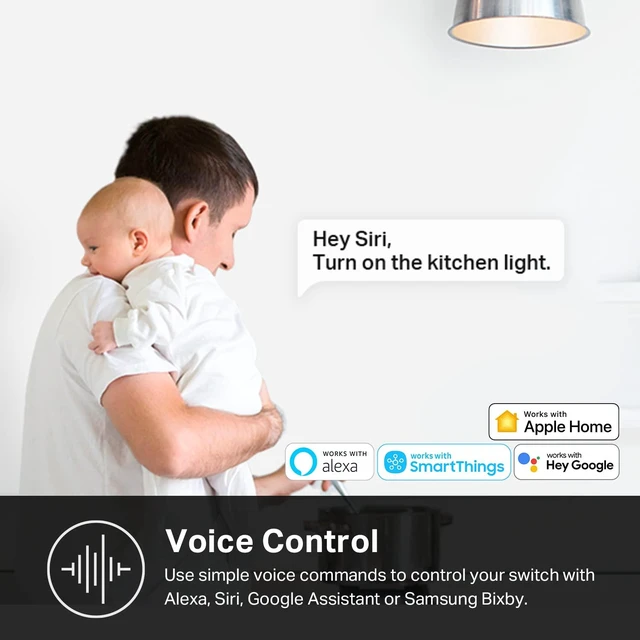 Alt view image 7 of 10 - HomeKit Smart Light Switch KS200P3, Single Pole | Need Neutral Wire, 2.4GHz Wi-Fi Light Switch Works with Siri, Alexa and Google Home, UL Certified, No Hub Required, White