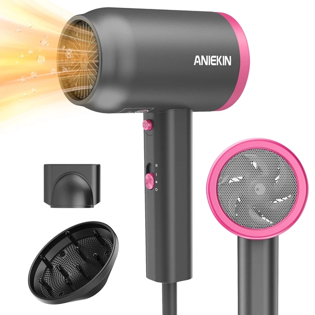 Alt view image 8 of 14 - Hair Dryer, 1875 Watts Fast Drying Blow Dryer with Diffuser and Concentrator, Compact Lightweight Hair Dryer for Women and Men