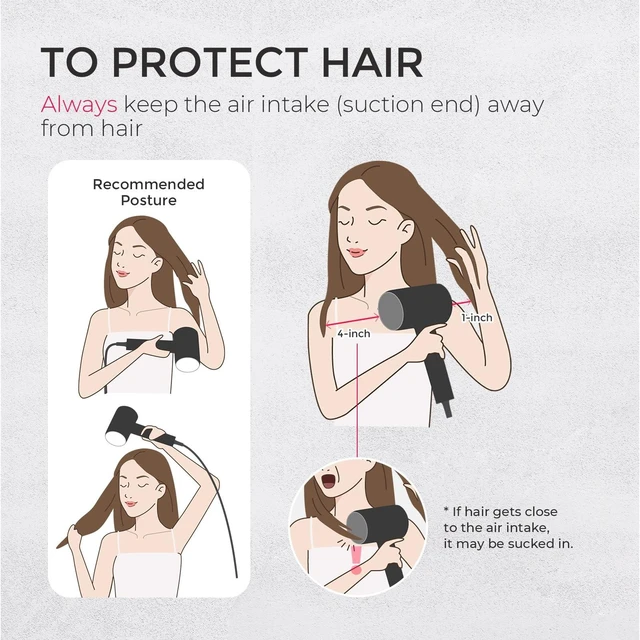 Alt view image 14 of 14 - Hair Dryer Blow Dryer 300M Ionic Hairdryer with Diffuser & Comb | Hair Diffuser for Curly Hair, Professional Blowdryer for Women, Cool Air Button, Small Travel Lightweight, Black