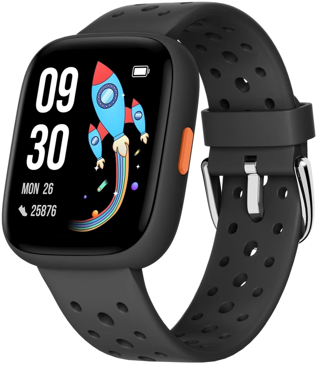 Alt view image 8 of 14 - Kids Smart Watch No Phone Needed, 1.8" Fitness Tracker Watch | Pedometer, Heart Rate, Sleep Monitor, IP68 Waterproof, Step Counter, Puzzle Games for Boys Girls Teens 5-16, Black