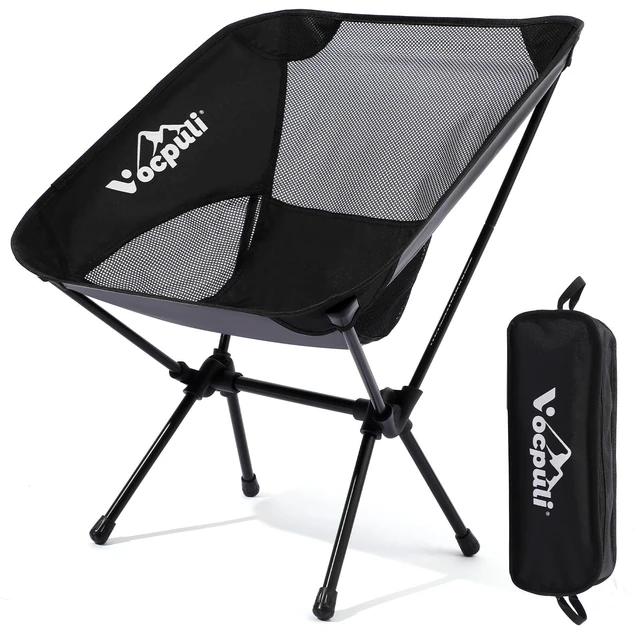 Alt view image 8 of 14 - Camping Chair, Lightweight Folding Backpacking Hiking Chair, Compact Portable 330 lbs CapacityGifts for Men (Black -1pack