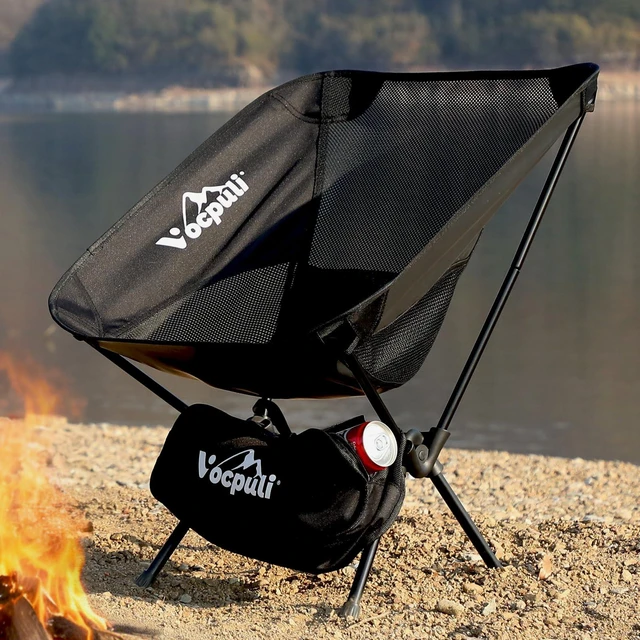 Alt view image 9 of 14 - Camping Chair, Lightweight Folding Backpacking Hiking Chair, Compact Portable 330 lbs CapacityGifts for Men (Black -1pack