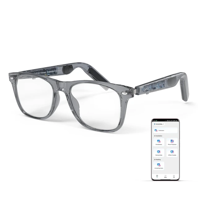 Alt view image 7 of 12 - AI Glasses, Smart Glasses Powered by ChatGPT, Real-Time AI Translation | Anti-blue light lens, AI translation in 145 languages, Handsfree calls, Immersive audio, Holds AI conversations