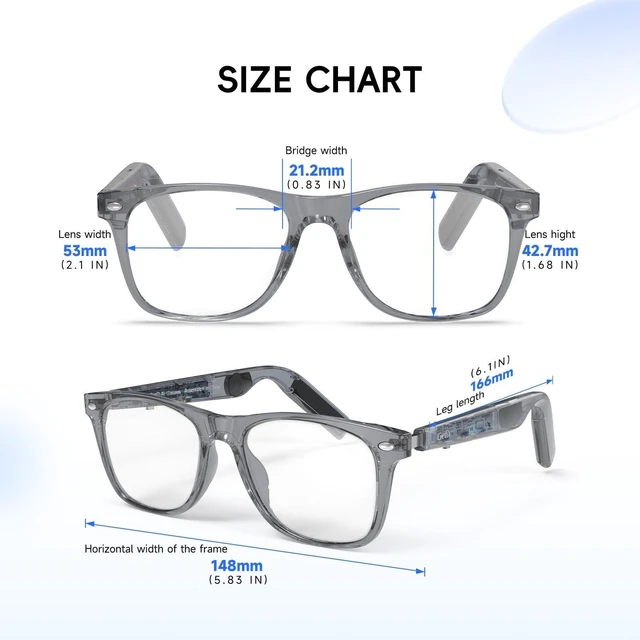 Alt view image 12 of 12 - AI Glasses, Smart Glasses Powered by ChatGPT, Real-Time AI Translation | Anti-blue light lens, AI translation in 145 languages, Handsfree calls, Immersive audio, Holds AI conversations