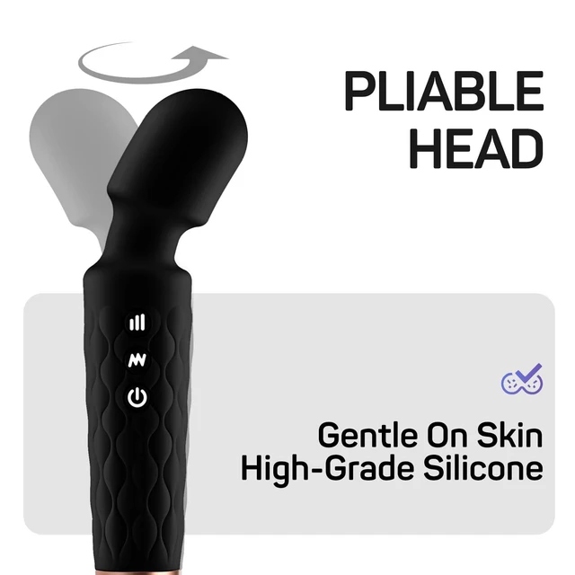Alt view image 13 of 14 - Personal Massager - 4H Max Runtime & Ultra-Quiet - Waterproof - 20 Modes 8 Speeds for Deep Tissue Back Massage, Post-Workout Recovery and Neck Muscle Relaxation(Black)