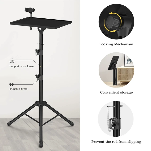 Alt view image 10 of 14 - Projector Stand Tripod - Laptop Tripod Projector Stand Adjustable Height 22 to 47 Inch, Projector Tripod Stand, Tripod for Porjector, Projector Stand for Outdoor Movies