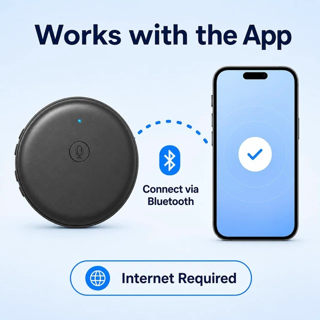 Alt view image 10 of 14 - Language Translator Device,Spanish & English Practice Companion,Gray | Real-Time Translation, AI Voice Assistant, Multi-Language Support, Hands-Free Design, Travel Companion