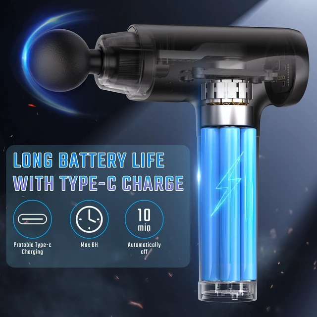 Alt view image 11 of 14 - Massage Gun Deep Tissue, Muscle Massage Gun with 9 Attachment Heads 20 Speeds & Silent Brushless Motor for Pain Relief, Handheld Percussion Back Massager Gun, Ideal Gift for Mom/Dad(Black)
