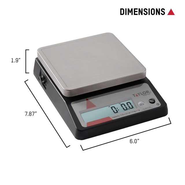 Alt view image 12 of 14 - TE10FT 11-Pound Commercial Digital Portion Control Scale, 11 lb (5 kg) in 0.1 oz (1 g) Food and Cooking Scale, Tare and Hold Function, NSF, Stainless Steel Platform