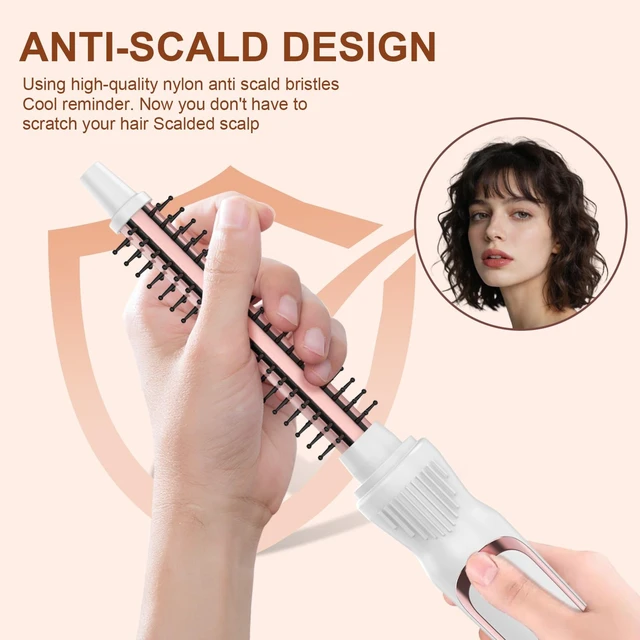 Alt view image 8 of 12 - Thermal Brush 0.5 Inch Curling Iron Volumizing Heated Round Brush | No-airflow 1/2 Inch Ceramic Tourmaline Heated Hot, Multifunctional Styler Curling Wand
