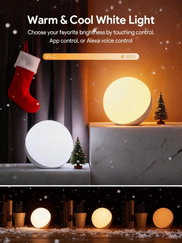 Alt view image 10 of 12 - Smart Table Lamp, Dimmable Desk Lamp with App/Voice Control, LED RGB Color Changing Touch Lamp, Night Lamp for Bedroom Compatible with Alexa