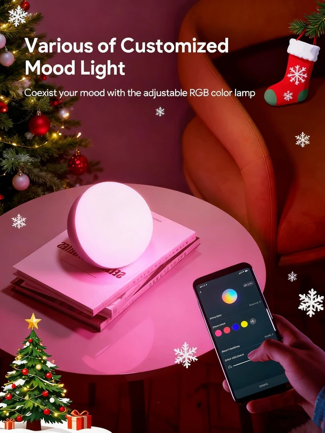 Alt view image 9 of 12 - Smart Table Lamp, Dimmable Desk Lamp with App/Voice Control, LED RGB Color Changing Touch Lamp, Night Lamp for Bedroom Compatible with Alexa