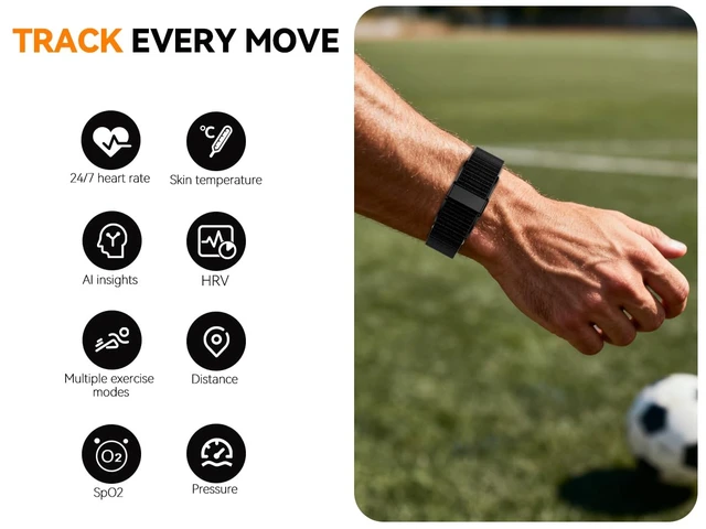 Alt view image 9 of 14 - 2026 Latest Screenless Fitness Tracker,Smart Bracelet Band | Activity & Sleep Tracking Wearable with App Sync, Lightweight Waterproof Activity Tracker Band for Men and Women