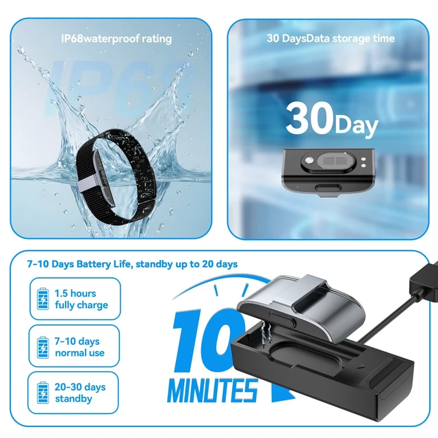 Alt view image 14 of 14 - 2026 Latest Screenless Fitness Tracker,Smart Bracelet Band | Activity & Sleep Tracking Wearable with App Sync, Lightweight Waterproof Activity Tracker Band for Men and Women