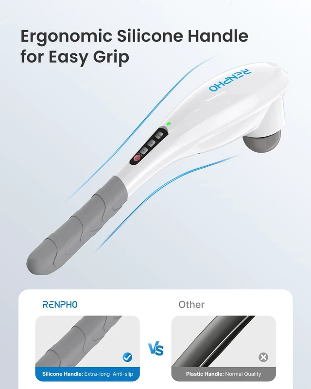 Alt view image 10 of 14 - Cordless Handheld Massager, 5 Adjustable Speeds and Massage Modes | Rechargeable Electric Neck Massage Tool for Muscle Tension, for Shoulder, Back & Leg, Home, Office, Travel Use, Gift Idea