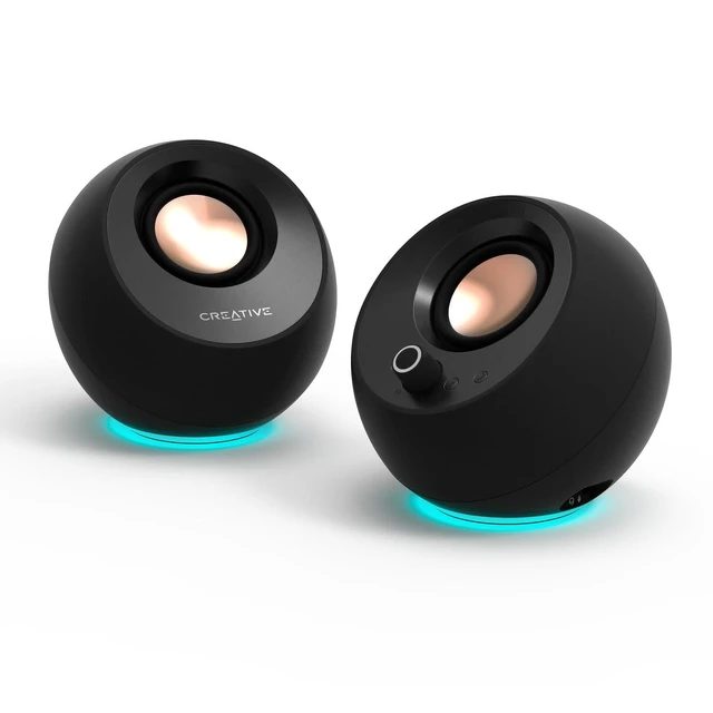 Alt view image 7 of 12 - 2.0 USB-C Desktop Speakers, RGB, Black | 2.0 desktop speakers, Bluetooth, USB-C, RGB Lighting, Clear Dialog, Stereo Speakers, Desktop Audio, PC Speakers, Black