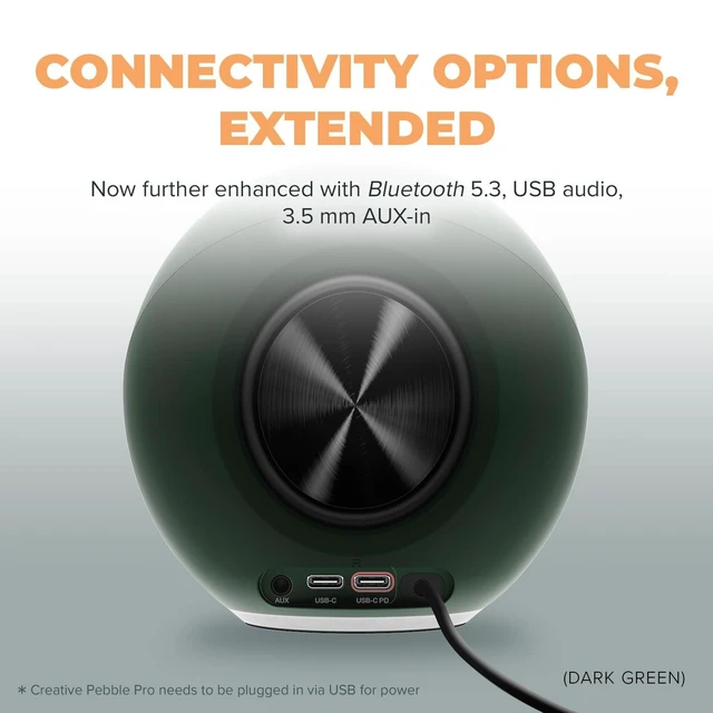 Alt view image 11 of 12 - 2.0 USB-C Desktop Speakers, RGB, Black | 2.0 desktop speakers, Bluetooth, USB-C, RGB Lighting, Clear Dialog, Stereo Speakers, Desktop Audio, PC Speakers, Black
