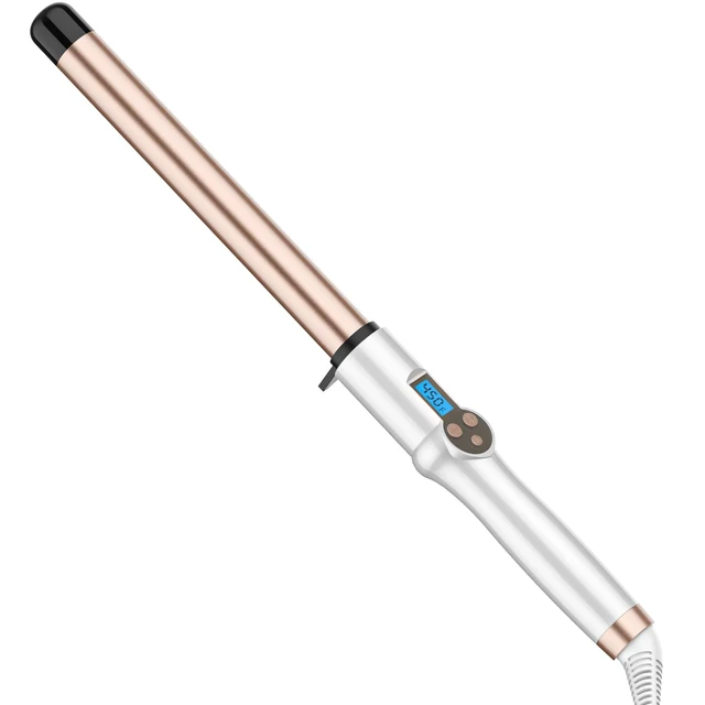 Alt view image 7 of 12 - 1 Inch Extra Long Barrel Curling Wand Ceramic for Long Hair No-Clamp | Professional Curling Iron Dual Voltage with 10 Adjustable Temperature, Glove Included