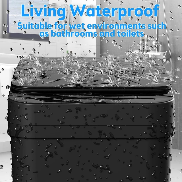 Alt view image 12 of 14 - Bathroom Trash Can with Lid, 2 Pack 2.2 Gallon Automatic Touchless Garbage Can, Small Motion Sensor Smart Trash Can, Slim Waterproof Trash Bin for Bedroom, Bathroom, Office, Living Room (Black)