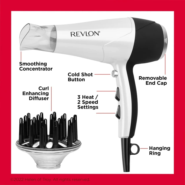 Alt view image 12 of 14 - Volume Booster, Hair Dryer with Curl Enhancing Diffuser, White | 1875W drying power, infrared moisture care, ionic frizz control, volume boost