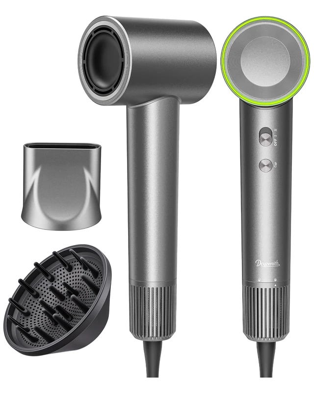 Alt view image 8 of 14 - High-Speed Ionic Hair Dryer Blow Dryer with Diffuser & Concentrator, Grey | 3.7B Negative Ions for Frizz Control, 2 Magnetic Attachments for All Hair Types, Low Noise Portable, Gifts for Women and Men