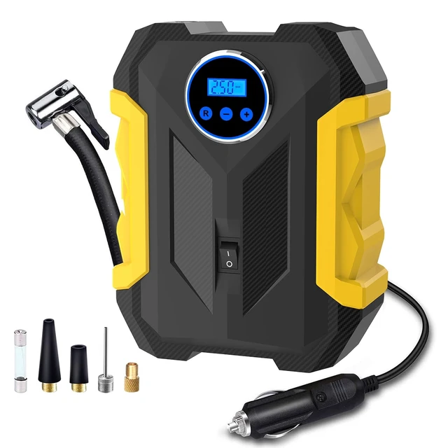 Alt view image 8 of 14 - Digital Air Compressor for Car Auto Pump Portable Tire Inflator with LED Light DC 12V