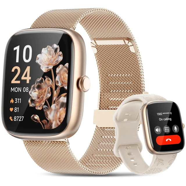Alt view image 8 of 14 - Smart Watches for Women Android/iPhone, Fitness Trackers with Answer/Call | Sleep Tracker/Step Counter/Heart Rate/SpO2 Monitor, Health Watch for 100+ Sports Modes, IP68 Waterproof, 2 Changeable Bands