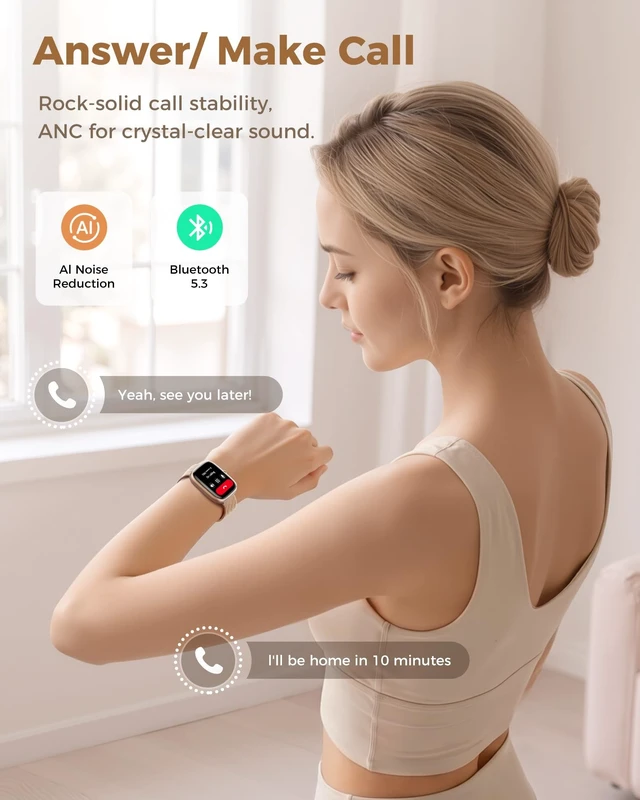 Alt view image 12 of 14 - Smart Watches for Women Android/iPhone, Fitness Trackers with Answer/Call | Sleep Tracker/Step Counter/Heart Rate/SpO2 Monitor, Health Watch for 100+ Sports Modes, IP68 Waterproof, 2 Changeable Bands