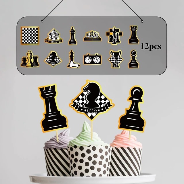 Alt view image 10 of 14 - Chess Birthday Party Decorations - Chess Party Supplies including Happy Birthday Banner, Spirals, Cake Toppers, Table Centerpieces, Balloons (LQ)