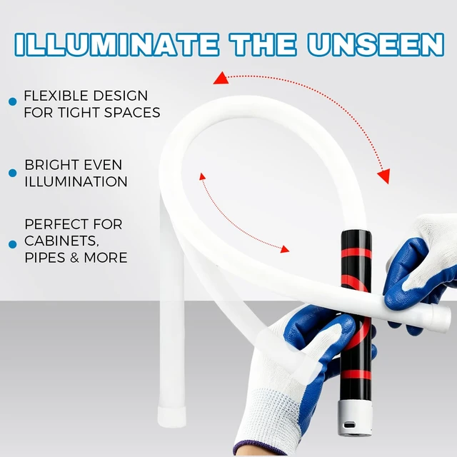 Alt view image 11 of 14 - Bendable LED Work Light 28.7 Rechargeable | 3 Modes Inspection Light, Bendable LED work light provides flexible lighting for tight and hard-to-reach areas