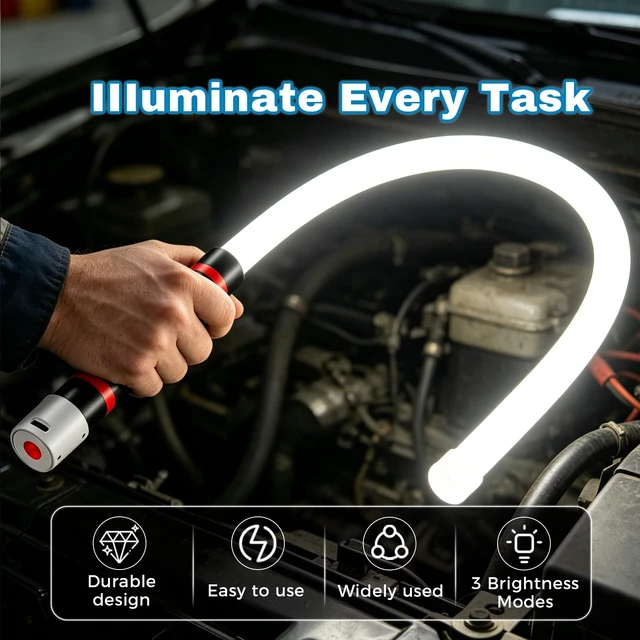Alt view image 13 of 14 - Bendable LED Work Light 28.7 Rechargeable | 3 Modes Inspection Light, Bendable LED work light provides flexible lighting for tight and hard-to-reach areas
